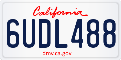 CA license plate 6UDL488