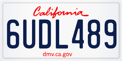 CA license plate 6UDL489