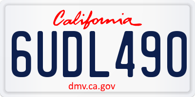 CA license plate 6UDL490
