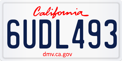 CA license plate 6UDL493