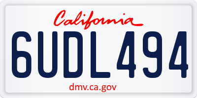 CA license plate 6UDL494