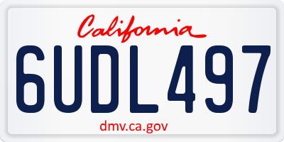 CA license plate 6UDL497
