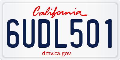 CA license plate 6UDL501