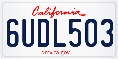 CA license plate 6UDL503
