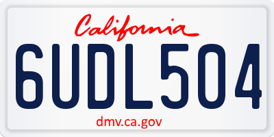 CA license plate 6UDL504