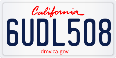 CA license plate 6UDL508