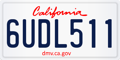 CA license plate 6UDL511