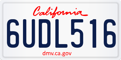 CA license plate 6UDL516