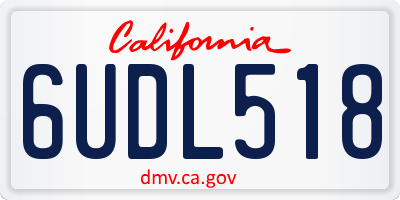 CA license plate 6UDL518