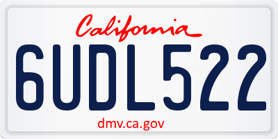 CA license plate 6UDL522
