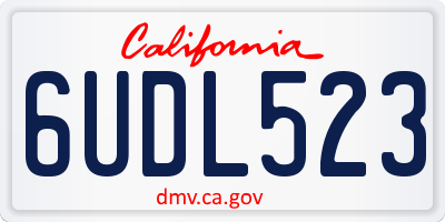 CA license plate 6UDL523