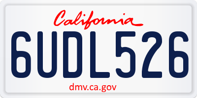 CA license plate 6UDL526