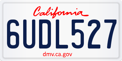 CA license plate 6UDL527