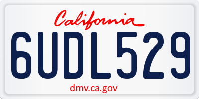 CA license plate 6UDL529