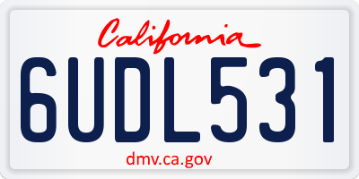 CA license plate 6UDL531