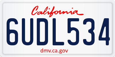 CA license plate 6UDL534
