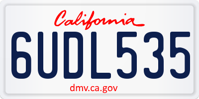 CA license plate 6UDL535