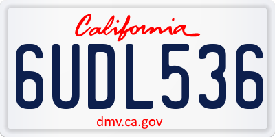 CA license plate 6UDL536