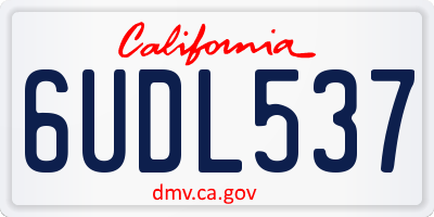 CA license plate 6UDL537