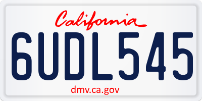 CA license plate 6UDL545