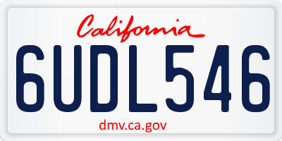 CA license plate 6UDL546