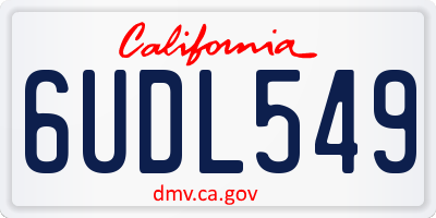 CA license plate 6UDL549