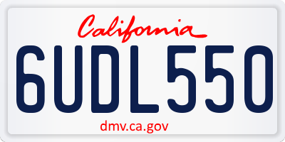 CA license plate 6UDL550