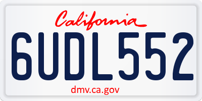 CA license plate 6UDL552