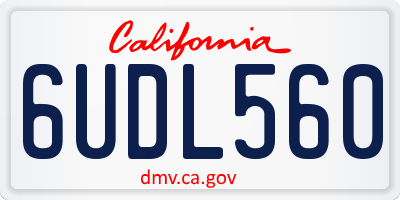 CA license plate 6UDL560