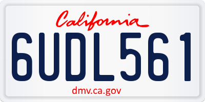 CA license plate 6UDL561
