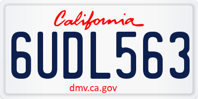 CA license plate 6UDL563
