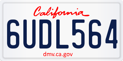 CA license plate 6UDL564
