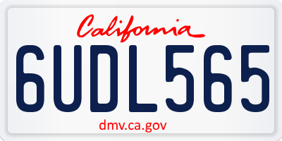 CA license plate 6UDL565