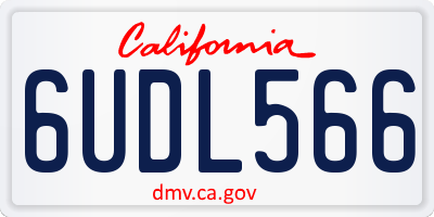 CA license plate 6UDL566