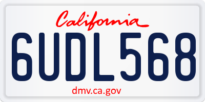 CA license plate 6UDL568