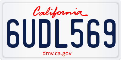 CA license plate 6UDL569