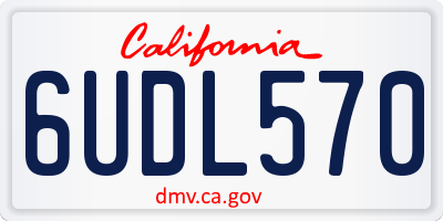 CA license plate 6UDL570