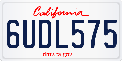 CA license plate 6UDL575