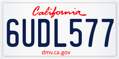 CA license plate 6UDL577