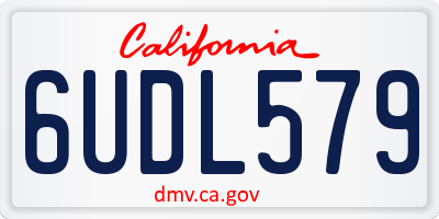 CA license plate 6UDL579