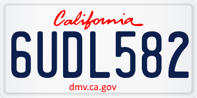 CA license plate 6UDL582