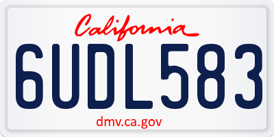 CA license plate 6UDL583