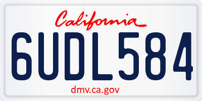 CA license plate 6UDL584