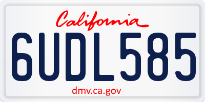 CA license plate 6UDL585