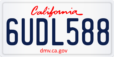 CA license plate 6UDL588
