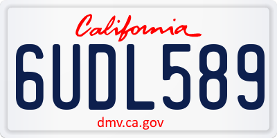 CA license plate 6UDL589
