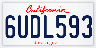 CA license plate 6UDL593