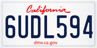 CA license plate 6UDL594