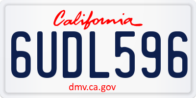 CA license plate 6UDL596