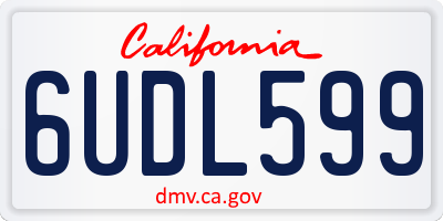 CA license plate 6UDL599